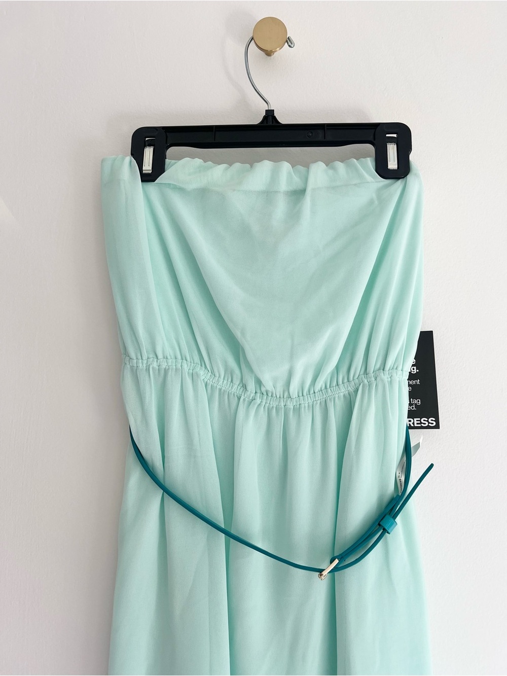 Express Mint Strapless Chiffon Dress with Belt Accent | Women’s XS - Picture 2 of 16